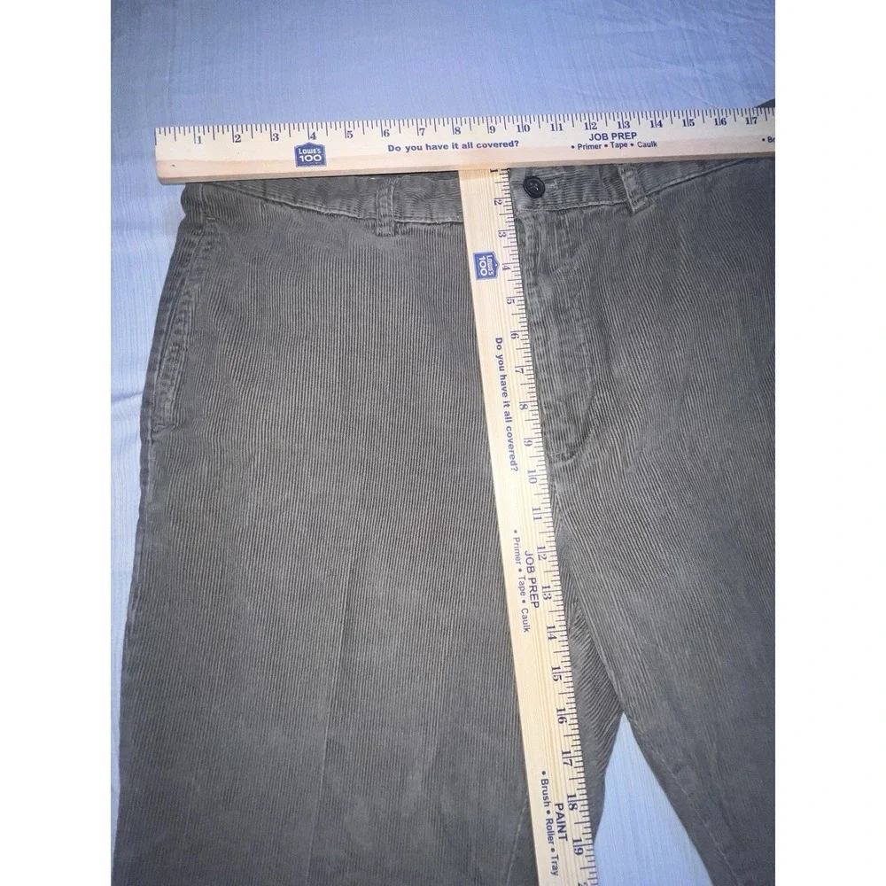 Chaps Corduroy Pants men's Flat Front 38w 32L Dark Brown Utility Pockets Nice Cp